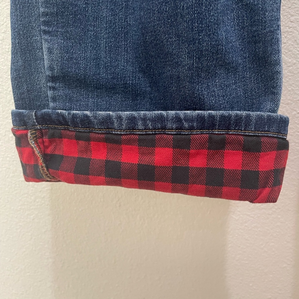 Duluth Trading Co Women’s jeans size 14 x 29 red flannel lined - Picture 4 of 5